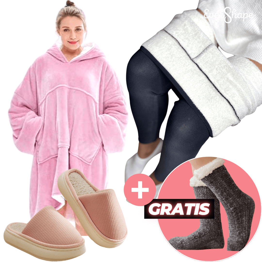 VIP BUNDLE: XXL Decken-Hoodie + Thermo-Leggings + CosySlides + GRATIS Thermo-Socken