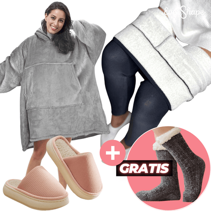 VIP BUNDLE: XXL Decken-Hoodie + Thermo-Leggings + CosySlides + GRATIS Thermo-Socken