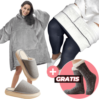 VIP BUNDLE: XXL Decken-Hoodie + Thermo-Leggings + CosySlides + GRATIS Thermo-Socken